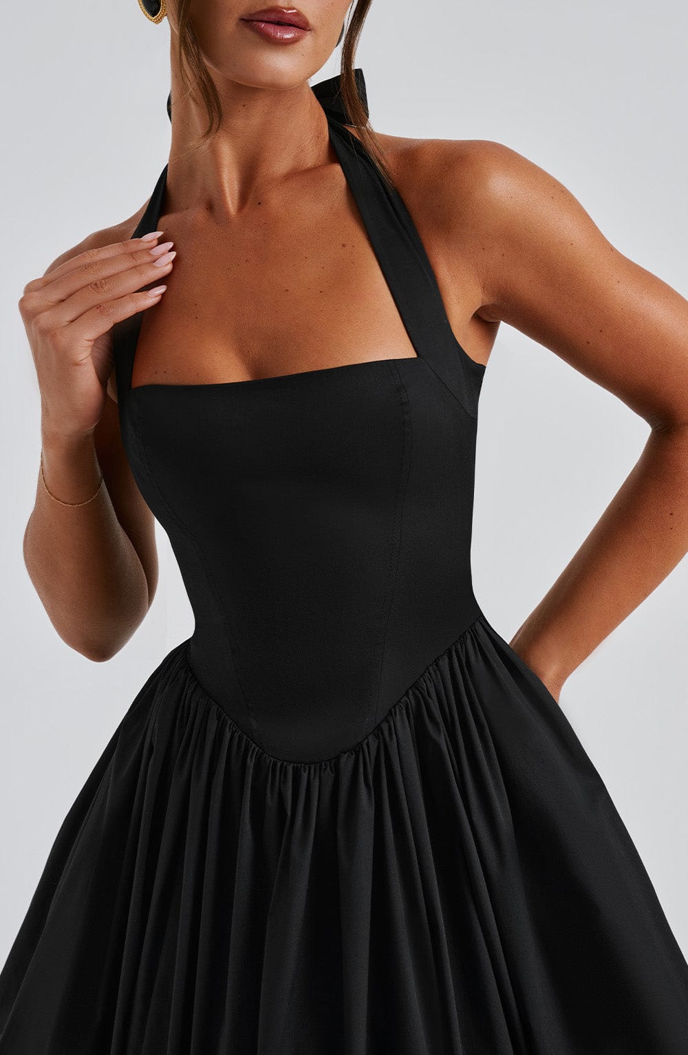 Women's Halter Party Light Wrap Elegant Wedding Guest Dress