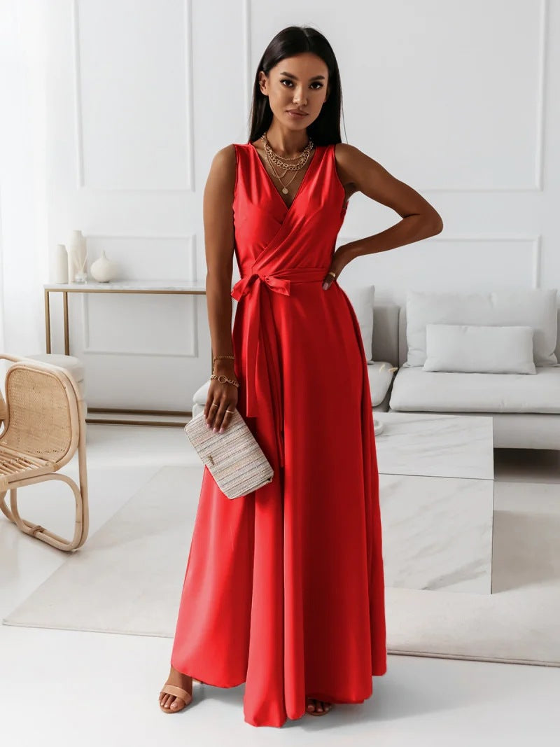 Women Elegant Wrap Long Gown Flattering Wedding Guest Dresses for Formal Event