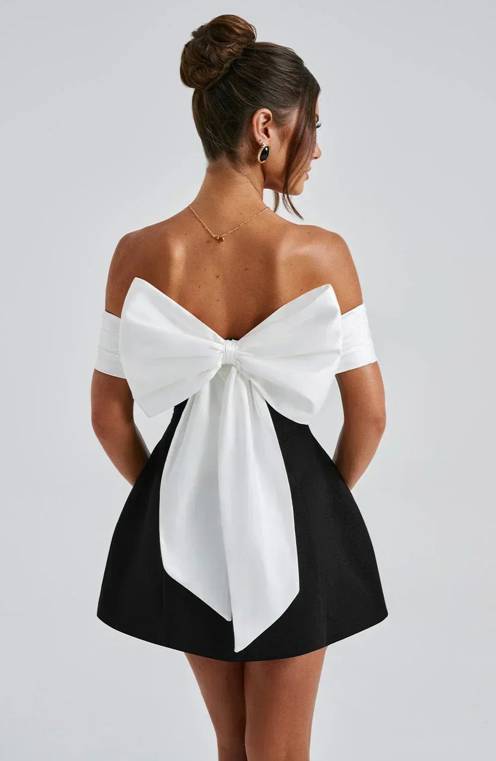 Women's Chic Trendy Bow Mini Dress for Special Events