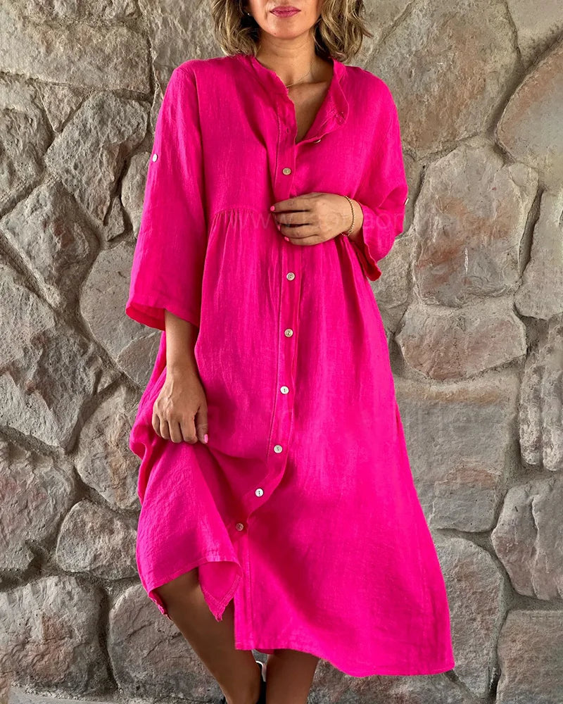Women's Elegance Flowing Summer Airy Shirt Dress
