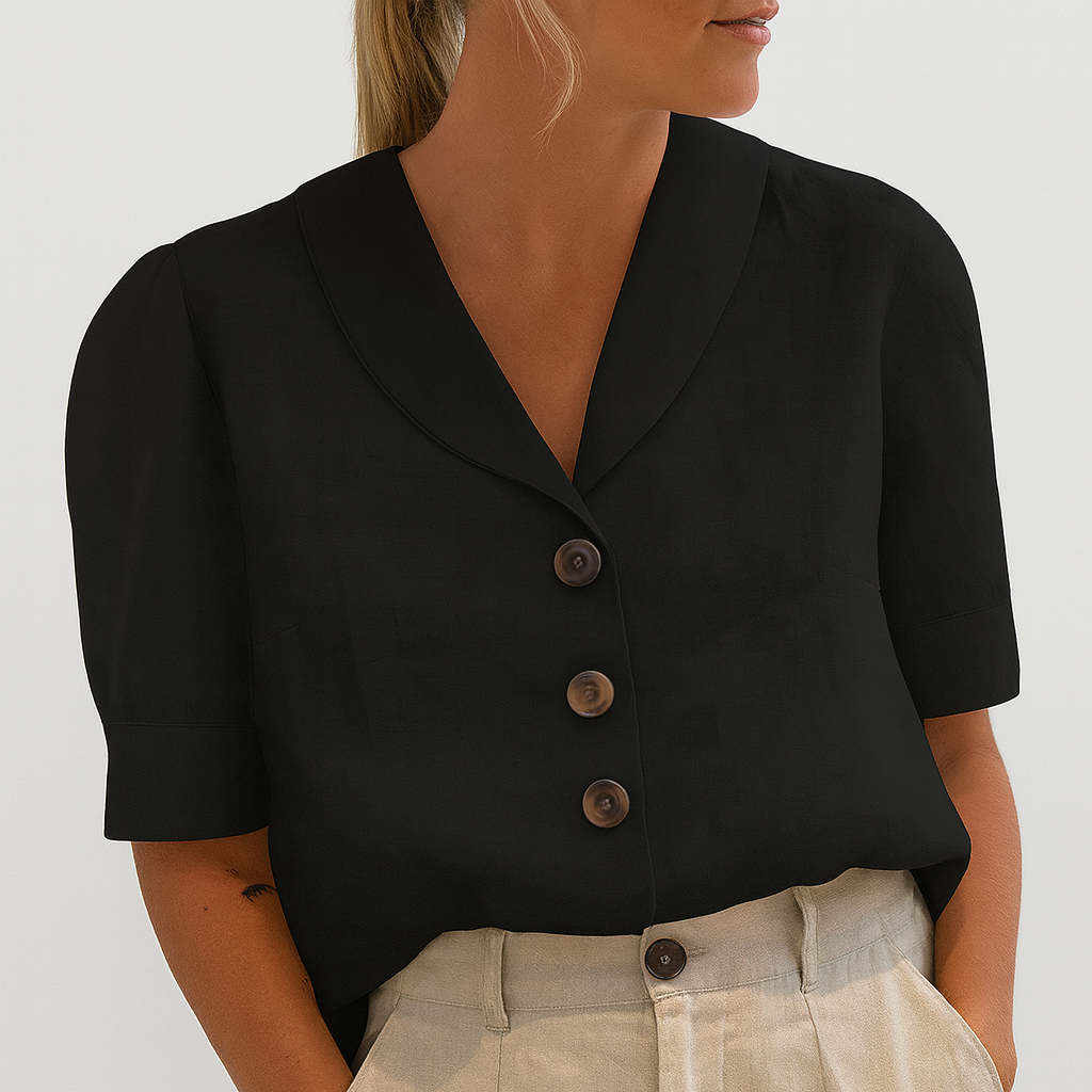 Women's Trendy Warm Button Flattering Blouse