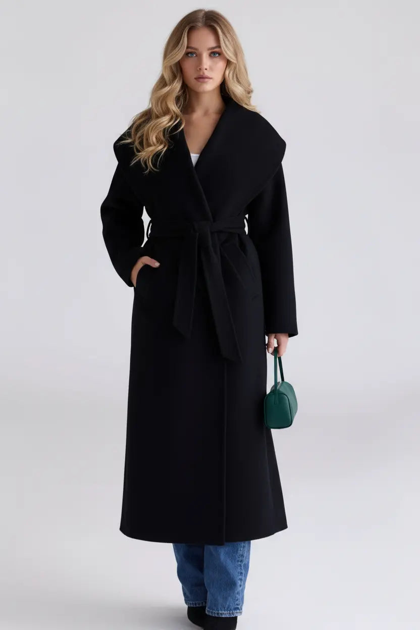 Marcelie | Women’s Wool Shawl Collar Cocoon Coat